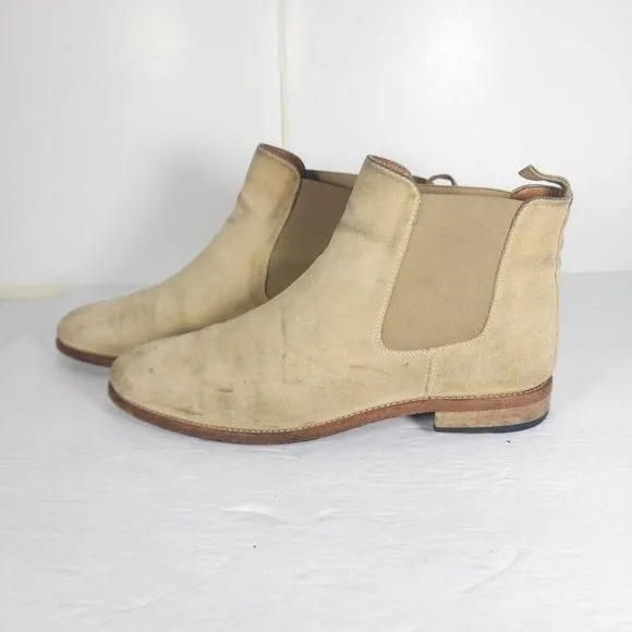 Taft Men’s EU 42 US 9 Light Tan Suede Pull On Ankle Chelsea Boots Made In Spain