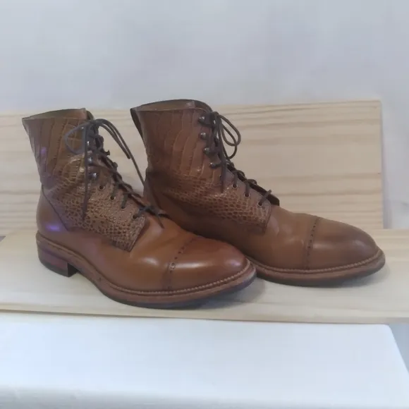 Taft Irwin Boots Mens Size 10 Leather Honey Lace Ankle