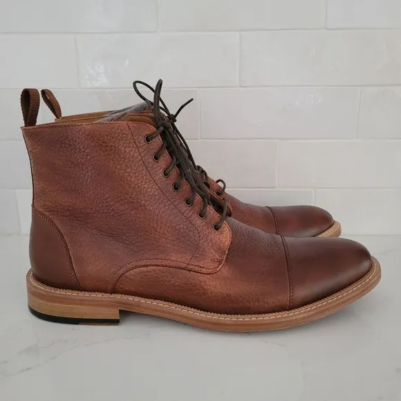 Taft Rome Boot Brown Leather Lace-Up Dress Shoe Men's Size 45/12 Retail $295 EUC