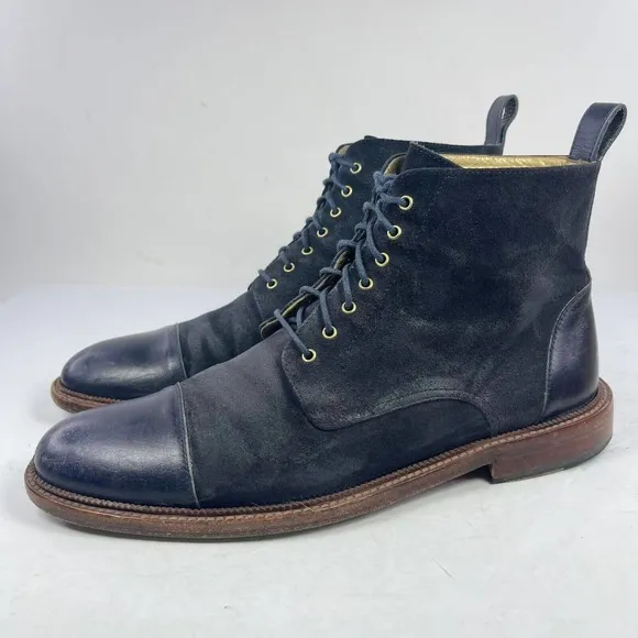 TAFT Dragon Men's Troy Lace-Up Boot US 10 Navy Blue Chukka Boots