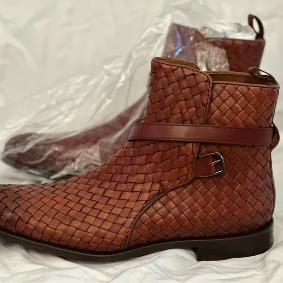Men’s Handcrafted Leather Woven Boots 12
          
      NWT