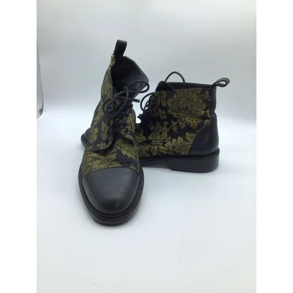 Taft Mens Sz 7 Ankle Boot Gold Floral Black