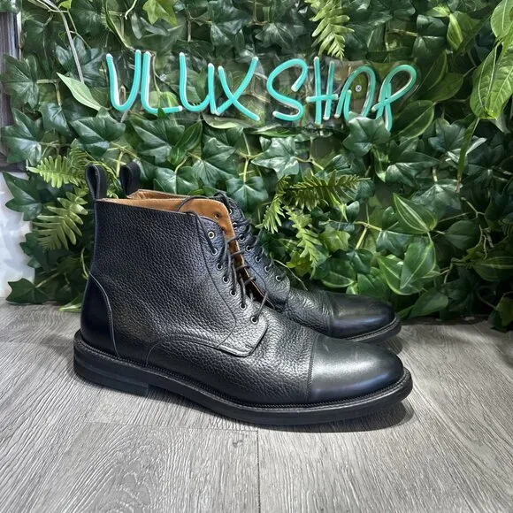 $295 Taft The Rome Boot Black 47 EU 14 US Men Cap Toe Dress Casual Leather Lace