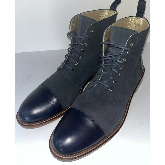 Taft The Troy Mens Size 14 Navy Suede Cap Toe Boots Size 47‎