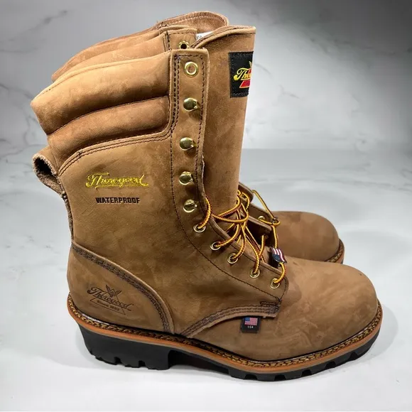 Thorogood Logger Series Waterproof Steel Toe 9” Brown Lace Up Boots
          
      NWT