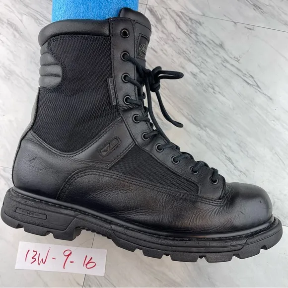 Mens Thorogood 834-7991 8" Tactical Waterproof Side Zip Leather Boot Size 13 W
