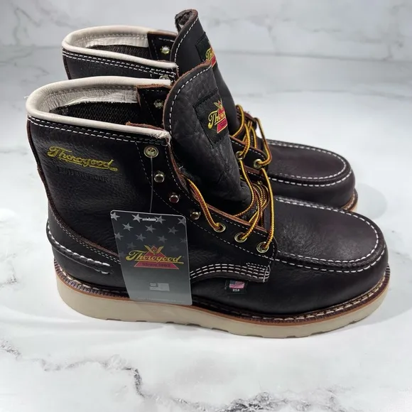 Thorogood 6” Moc Toe AH 1957 Waterproof Steel Toe Brown Leather Boots
          
      NWT