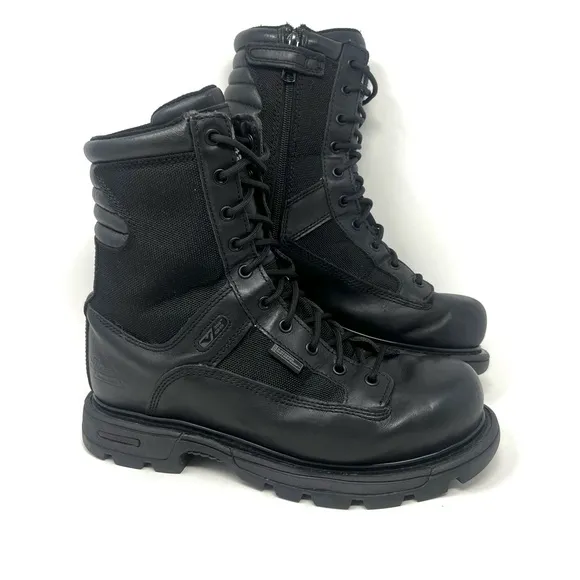 Thorogood Men’s V300 GS Black Leather Combat Boot Sz 9.5 Wide Slip Resistant GUC