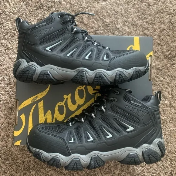 NWT Mens Thorogood‎ Crosstrex Mid Waterproof Comp Toe Black/Grey Boots Sz 9.5
          
      NWT