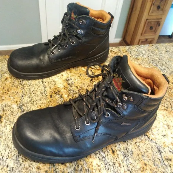 Black Thorogood Boots 10.5 US Steel Toe Work Boots Leather Waterproof