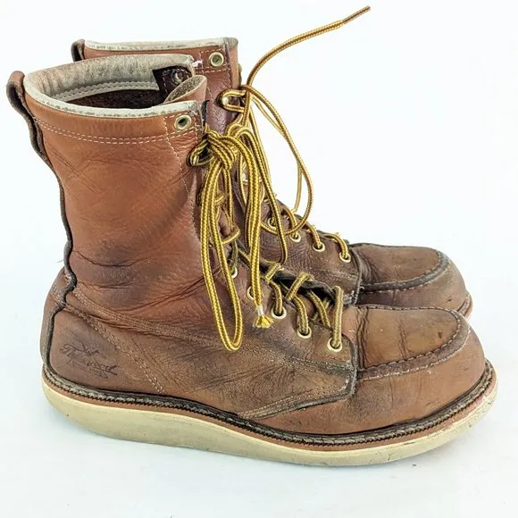🔨 Thorogood Leather Steel Toe Lace up Boots Size 8.5 D  🔨