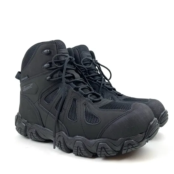 Thorogood Crosstrex 6” Boots Work Safety Side Zip Black Waterproof Size 11 W