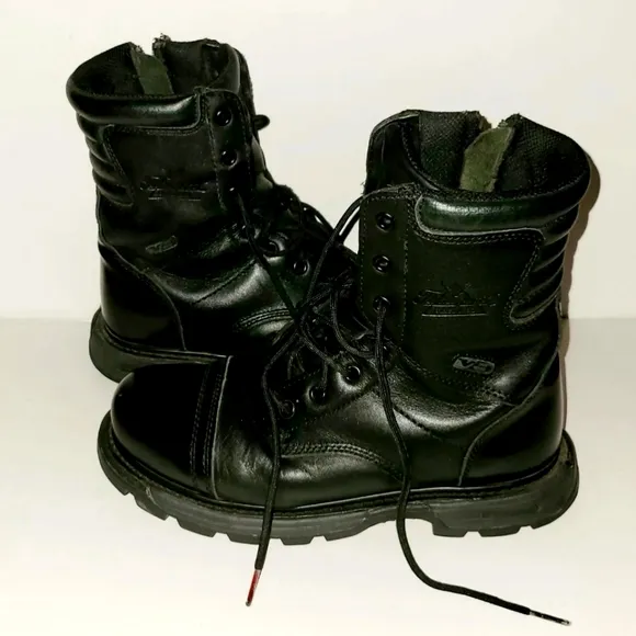 Thorogood Side-Zipper Jump Boots Men's 8.5 Soft Toe 834-6888 Black Leather