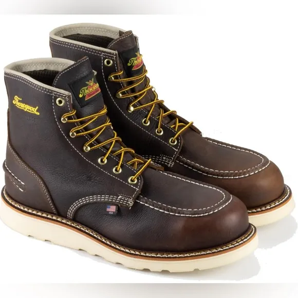 Thorogood Men’s 6” Waterproof Steel Toe Work Boot- Full Grain Leather; EH Rated