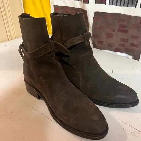 Thursday boots rouge, dark Olive suede, size 10 mens.