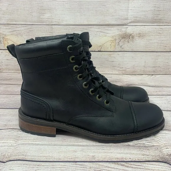 Wolverine Reese Men's Cap Toe Boots Size US 9.5 D Leather Black