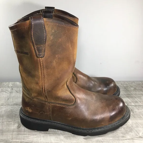Wolverine 2066 Saturn Motorcycle Biker Riding Leather Pull-On Boots Biker Size 9
