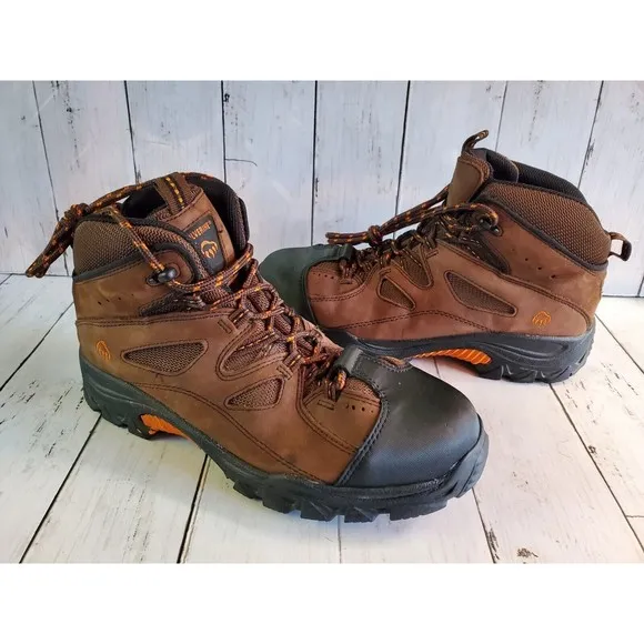 Wolverine Hudson Work Boots Mens Size 10 Brown Black Steel Toe Leather Hiking