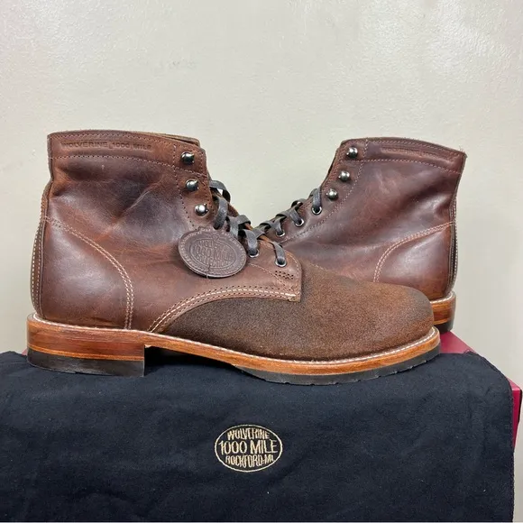 🆕Wolverine 1000 Mile Plain Toe Brown Leather Boots
          
      NWT