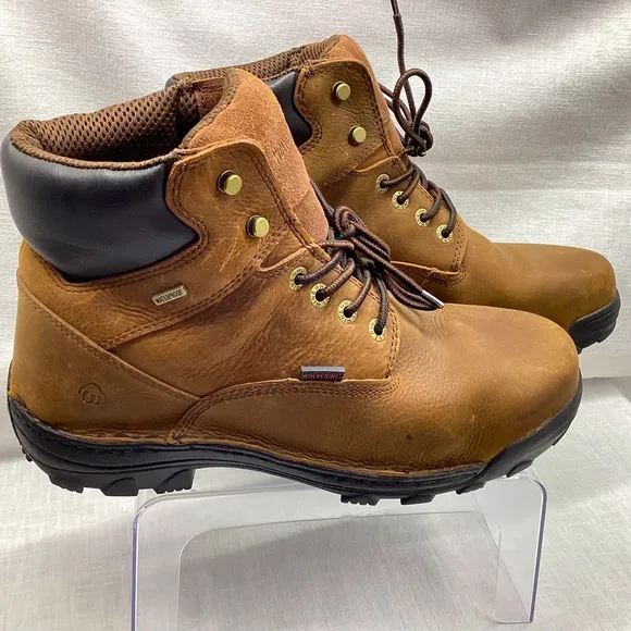 WOLVERINE DURBIN SOFT TOE LEATHER UPPER MEN’S WORK BOOTS SIZE:12EW  COLOR:BROWN