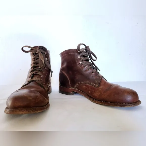 Wolverine 1000 Miles Men's Boots Plain Toe Original Boots Lace up Biker Combat 8