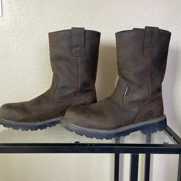 Mens Wolverine Steel-toe Floorhand waterproof 10” Wellington work boot