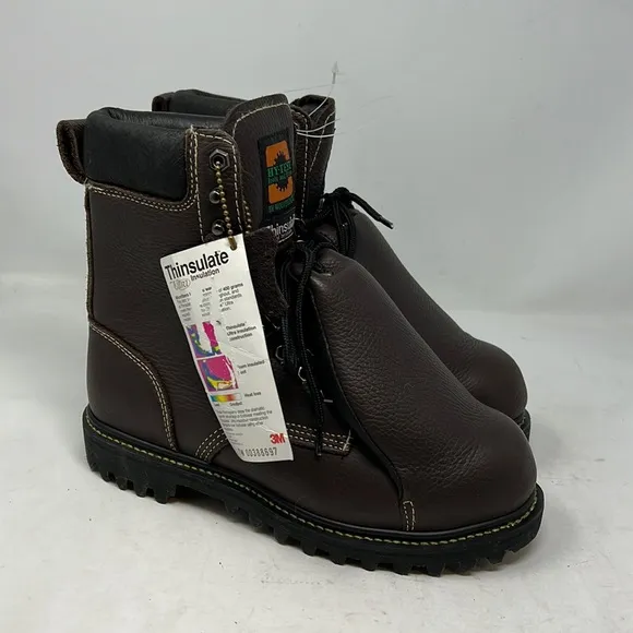 Wolverine Hy-test safe guarded brown leather safety boots mens size 7W NWT
          
      NWT