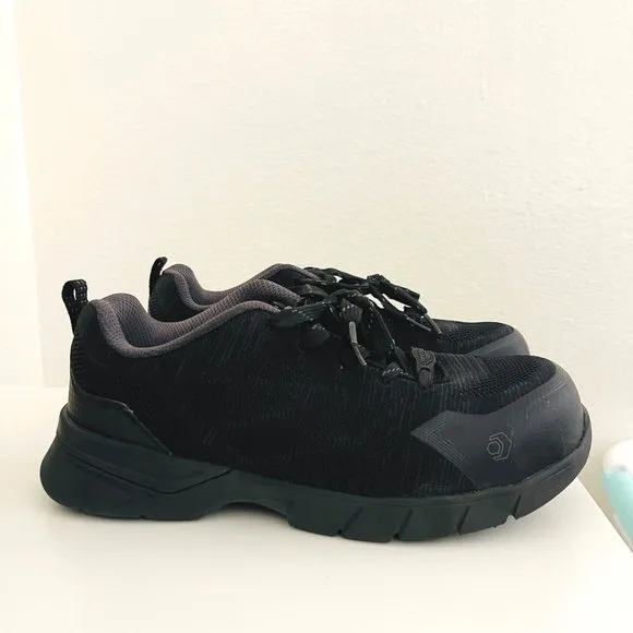 Wolverine Fletcher All Black Safety Toe Slip Resistant Mans Sz 7.5 W10578