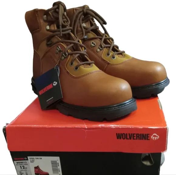 Wolverine 8 inch leather steel toe work boots.
          
      NWT