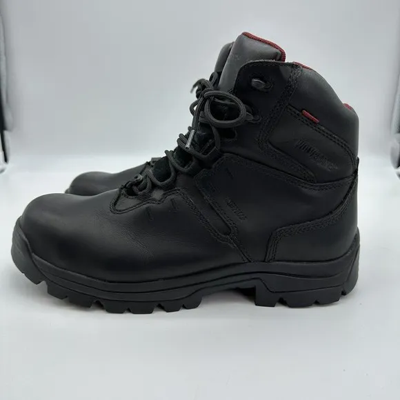EUC Wolverine W08399 Bonaventure Black Burgundy, Comp Toe Boots Mens Sz 11.5 EW