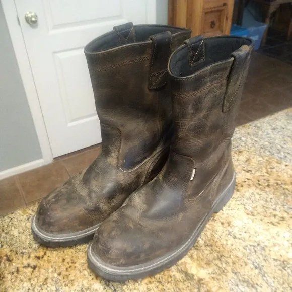 Wolverine Men's Floorhand Leather Waterproof Steel Toe Work Boot Brown Sz 10.5M