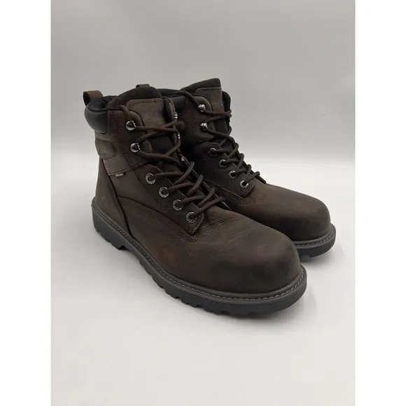 USED Men's Dark Brown Wolverine STEEL TOE WORKBOOT US Size 11.5