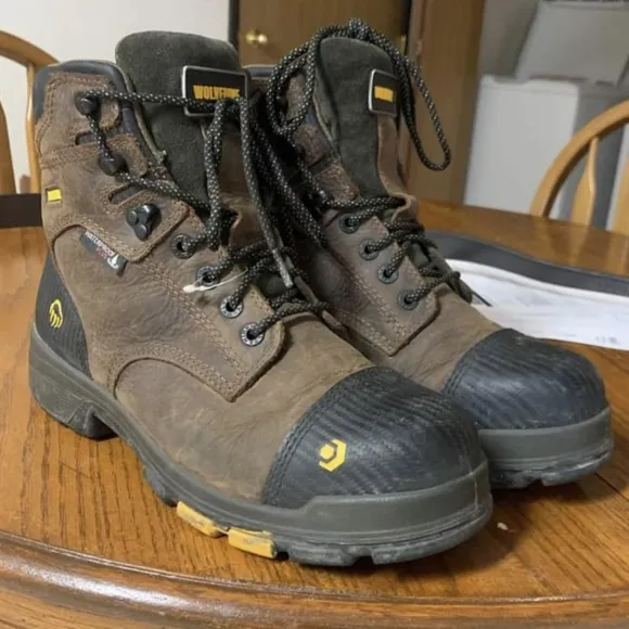 EUC Men's Wolverine Blade LX Waterproof Met-Guard Carbonmax 6" Boots - 11.5