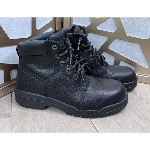Wolverine MEN MARQUETTE STEEL-TOE 6" WORK BOOT Black Leather 11 M