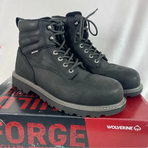 Wolverine Floorhand Steel Toe 6" Men's Boots Size 11.5 Black Leather Waterproof
