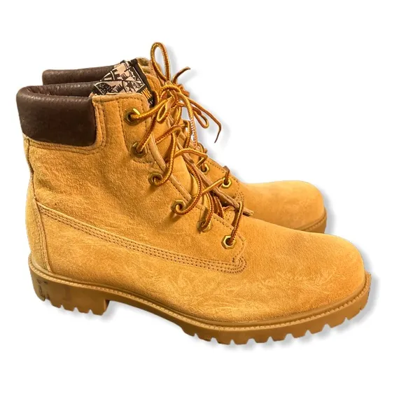 Vintage men's Wolverine Work Boots Suede Leather 8.5