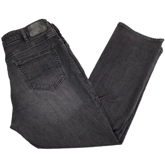 34 Heritage Men's Size 38 Charisma Comfort Rise Black Classic Straight Leg Jeans