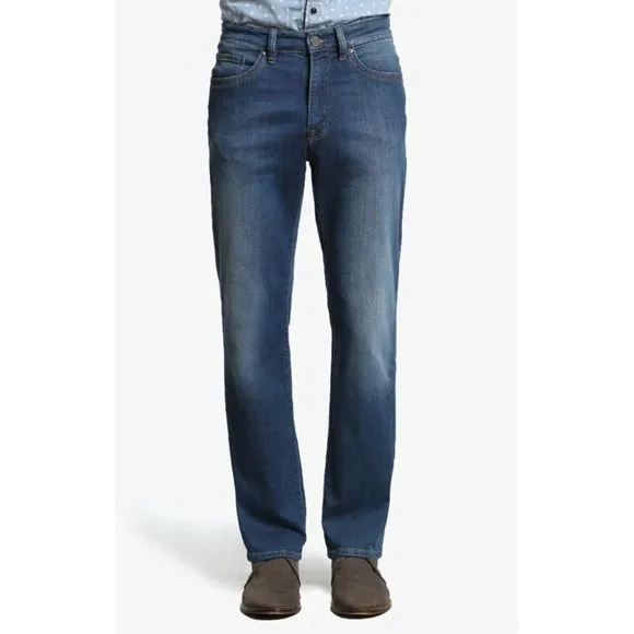 34 Heritage Charisma Comfort-Rise Classic Blue Jeans Mens Size 34 Denim