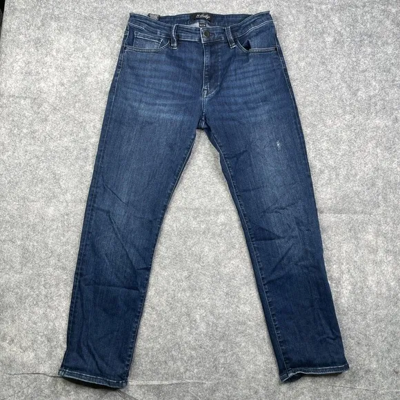 34 Heritage Jeans Mens 34x30 (Fits 32x29) Blue Courage Mid Rise Straight Stretch