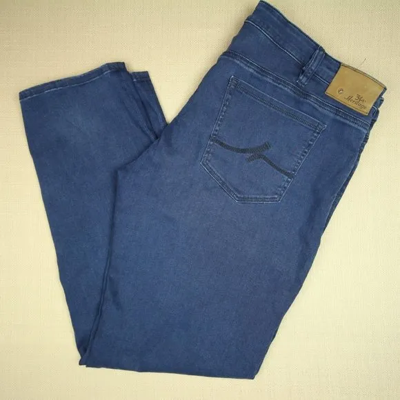 34 Heritage Courage Mid Rise Straight Jeans Men's Size 42 X 32 Indigo Wash Denim
