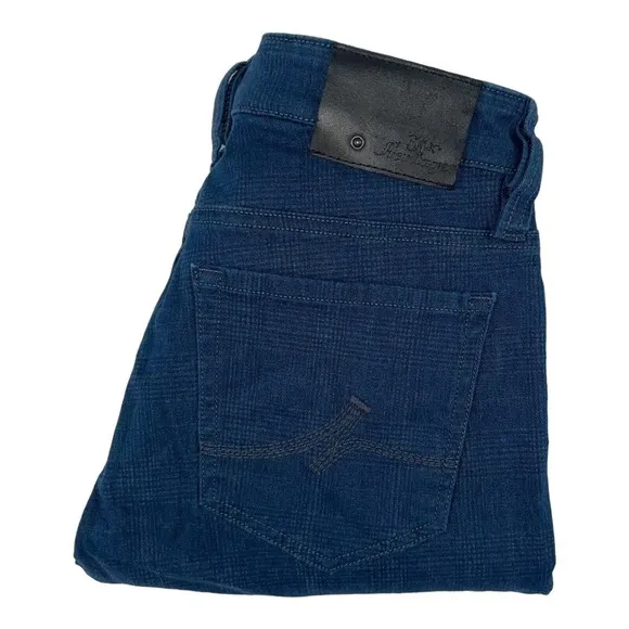 34 Heritage Courage Mid Rise Straight Blue Checked Mens Jean Size 29X30