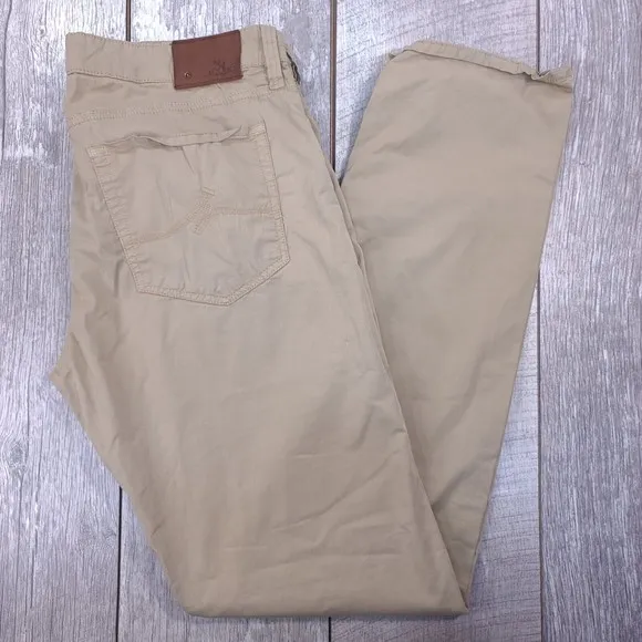 34 Heritage Pants Mens 35x35 Beige Soft Courage Straight Mid Rise Stretch Jeans