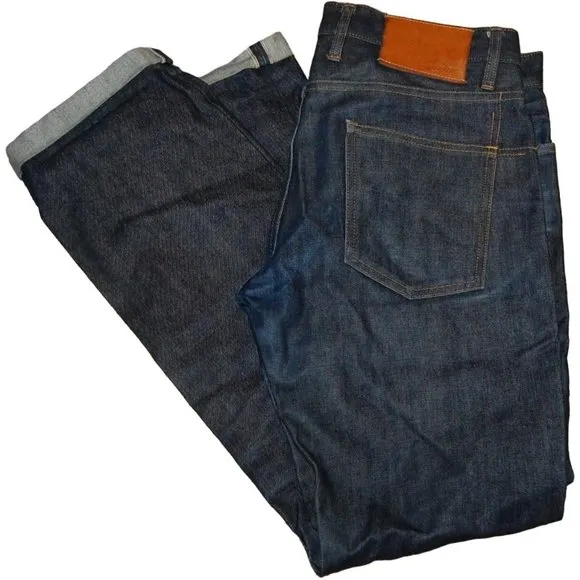 3sixteen Indigo Japanese Selvedge Slim Straight Denim Blue Jeans 33x32 SL-100x