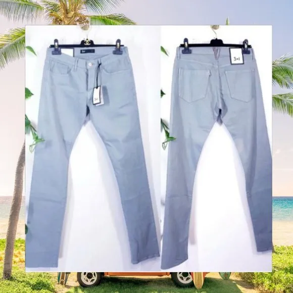 NWT 3X1 NYC Fatigue Sand M5 Selvedge Slim Fit Jean Light luxury denim
          
      NWT