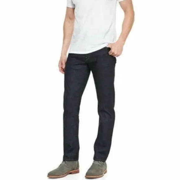 3x1 M3 Selvedge Slim Straight Leg Jeans Mens Size 30 Dark Wash Button Fly Denim