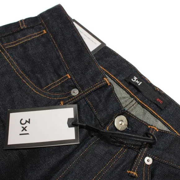 3x1 NWT 5 Pocket Jeans Size 30 US Solid Dark Blue 100% Cotton Denim
          
      NWT