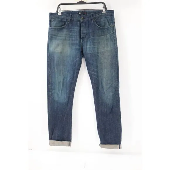 3x1 NYC Jeans Mens 36 38x35 Selvedge Blue Denim Straight Nova Made In USA pocket