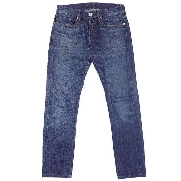 3x1 NYC Selvedge Jeans Mens 28x28 Dark Wash Button Fly USA Made Preppy EUC