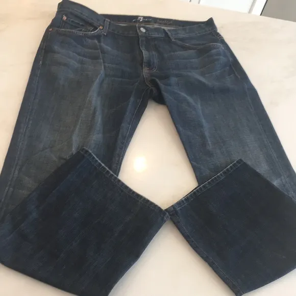 7 For All Mankind Men’s Medium Wash Bootcut Jeans-Size 38