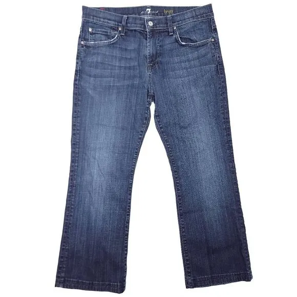 7 For All Mankind Brett Bootcut Jeans Mens 33x26.5 Stretch Blue Countries